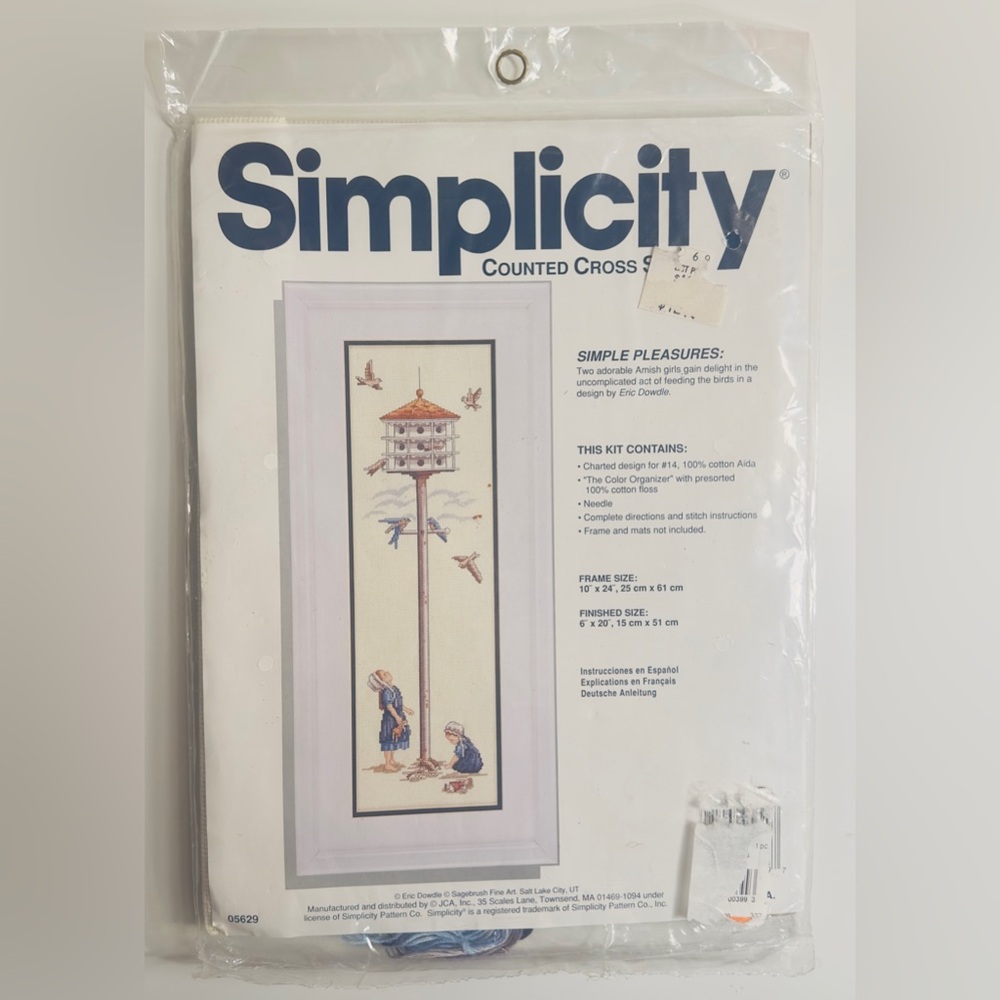 Vintage Simplicity Counted Cross Stitch Kit titled "Simple Pleasures”